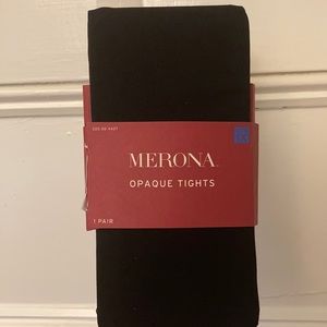 Merona Opaque Tights Black Plus 1x